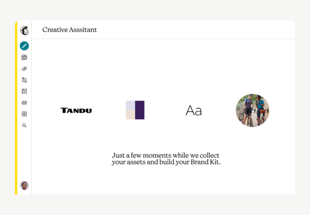 Mailchimp’s Creative Assistant about to generate brand-aligned marketing assets.