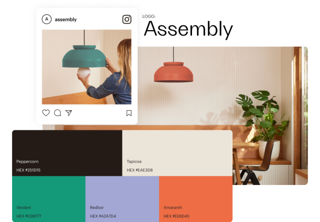 Mailchimp’s Creative Assistant generating a custom color palette from images used in web and social campaigns.